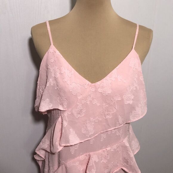 Wild Fable Dress Women's Large Pink Pastel Ruffle Textured Midi Slip Y2K New - Picture 3 of 16